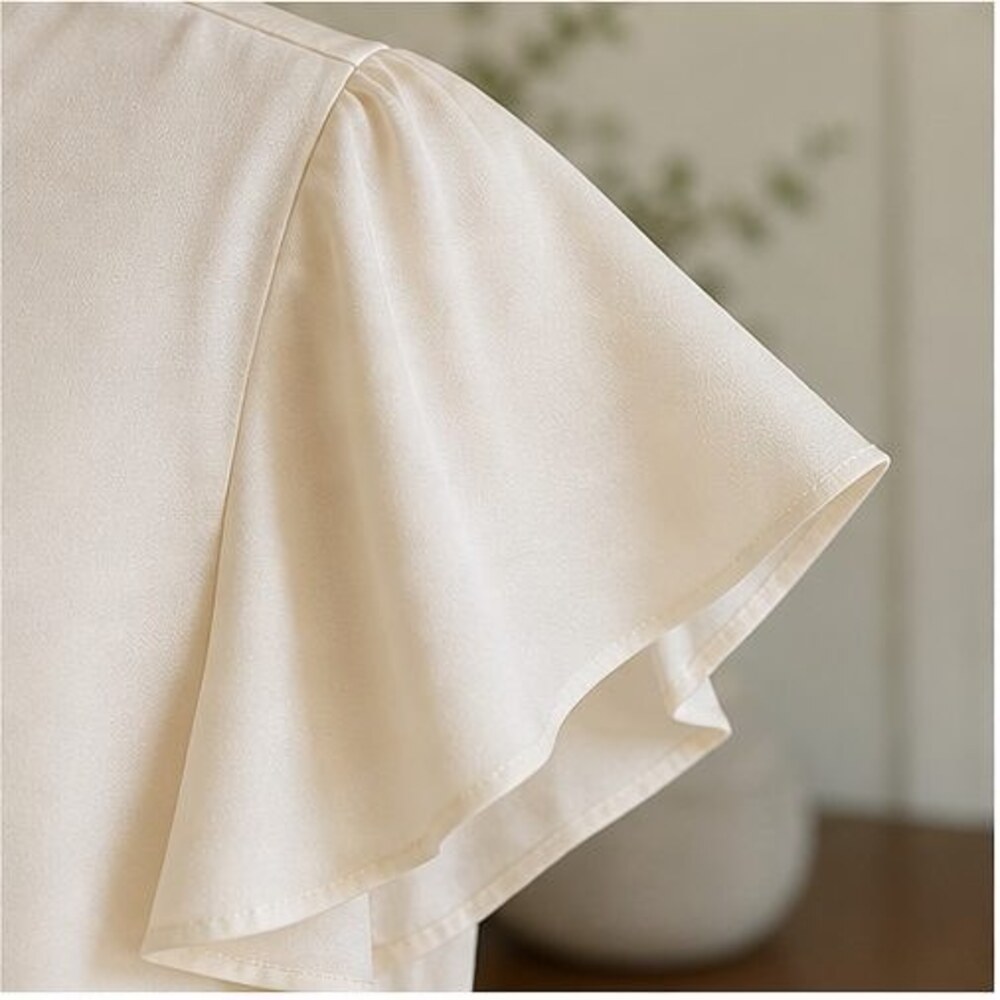 Cream Ruffle Blouse - Picture 5 of 6